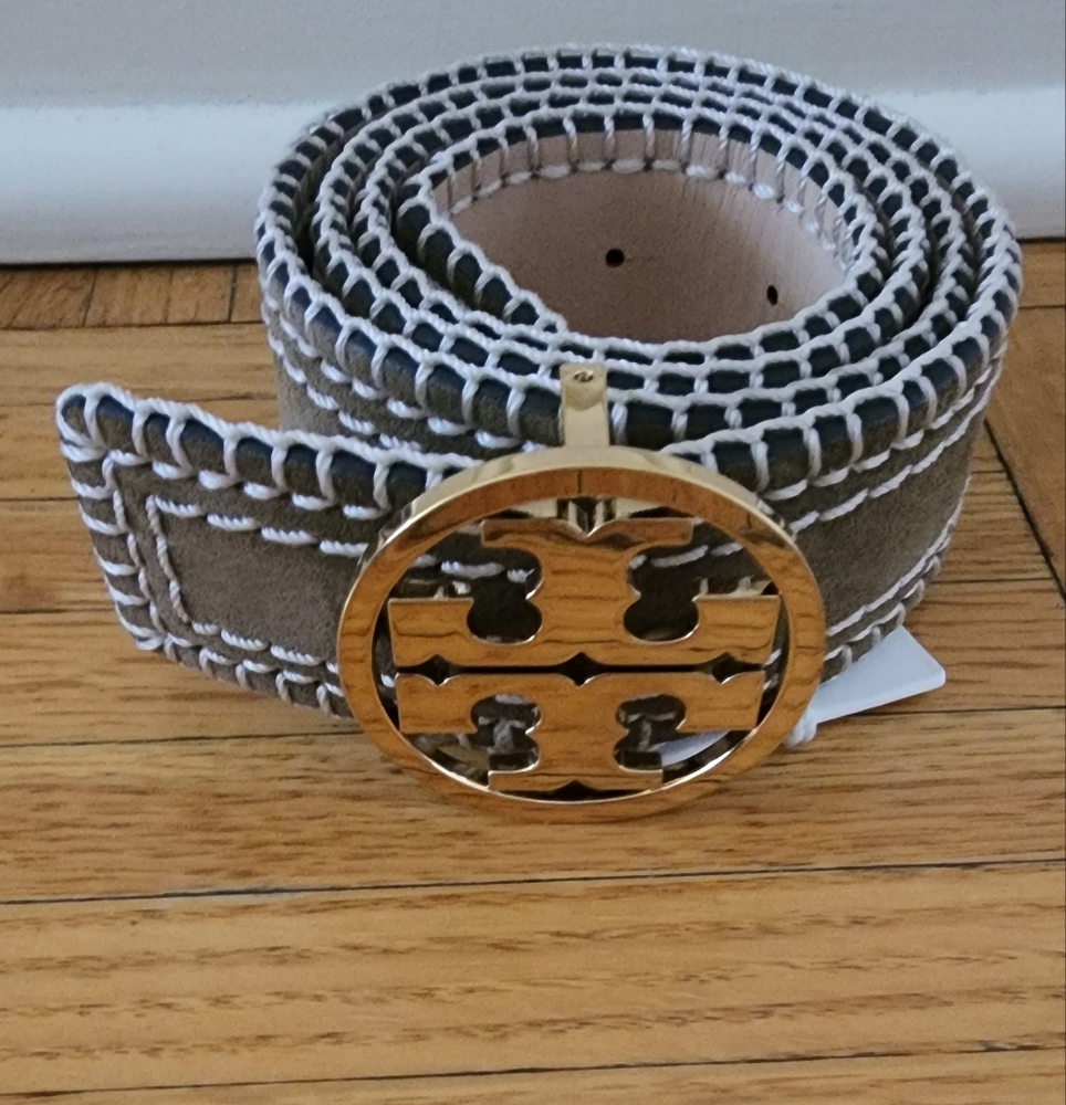 Tory Burch Gold and Gray Belt